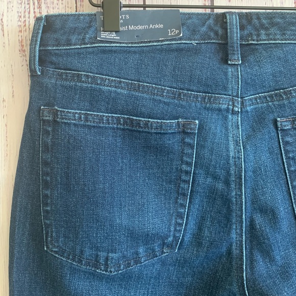 NWT Red Stripe High Waist Modern Ankle Jeans { Talbots } - Picture 7 of 13